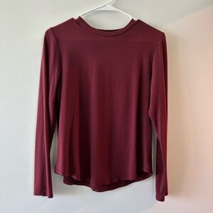 Lululemon Love Long Sleeve Crew Neck Top - Red Merlot